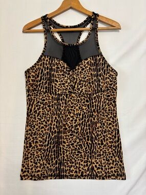 MATERIAL GIRL ACTIVE Leopard Print Tank Top Size XL